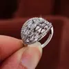 Anillos de Zirconia de Lujo Ligero de Venta Caliente Europeos y Americanos Transfronterizos, Anillos de Lujo de Gama Alta y Elegantes para Fiestas Nocturnas, Venta al por Mayor