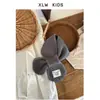Serie Gris ~ Versión Coreana Ins Colores de Invierno Bloque de Color Bufanda Infantil para Niños y Niñas, Calentador de Cuello Tejido Versátil a Prueba de Frío Moderno