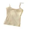 Camisola Versátil Ajustable de Algodón Puro para Chica Caliente para Mujer Nuevo Verano Capa Interior Adelgazante Top Exterior