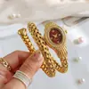 Bestseller internacional JUSMI pulseira relógio feminina de luxo, liga metálica com diamantes entrelaçados relógio de pulso aberto a quartzo