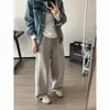 Pantalones casuales ajustados y versátiles de pierna recta estrecha para mujer, estilo coreano, con cordón en el dobladillo, pantalones largos casuales de doble uso