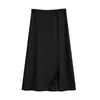 Falda de Cintura Alta Estilo Línea A para Mujer, Ropa de Principios de Primavera, Nuevo Estilo Primavera 2026, Corte Holgado, Adelgazante, que se Ajusta a la Cadera, Falda Midi con Abertura
