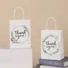 En stock Hoja Verde Gracias Fiesta de Gracias Bolsa para Empaquetar Regalos Bolsa de Papel Kraft Blanco Impresa a Color