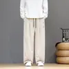 Pantalones Casuales de Pana Otoño/Invierno 2026 para Hombre Estilo Chino Pierna Recta Holgada Pantalones Harem Pantalones Retro Modernos Talla Grande