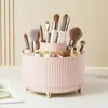 Cilindro giratorio de almacenamiento para brochas de maquillaje, soporte para lápices labiales, sombras de ojos y tocador