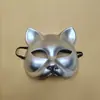 Máscara de Halloween de Medio Rostro para Mujer Estilo Medio Cubriente Gato de Medio Rostro Zorro de Plástico Máscara Facial Máscara de Fiesta Gato Rostro