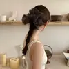 Scrunchie Grande Estilo Coreano de Luxo Leve com Estampa de Leopardo, Prendedor de Cabelo Fofo e Estilo Preguiçoso, Acessório de Cabelo para Rabo de Cavalo Baixo, Flor de Cabelo