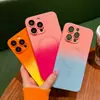 Funda para Teléfono con Efecto Magnético Líquido Degradado Bicolor Sensación de Piel 16 Adecuada para iPhone 17 Pro Max Película para Lente 15 Anticaídas 14
