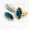 Botones de cristal con pedrería y garras, perforados para coser a mano, con base gruesa, para decoración de tocados, bolsos, ropa y accesorios