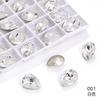 Broca de gota d'água de alta qualidade K9 diamante em forma de pera diamante de formato especial fundo banhado a prata real acessórios para vestido de noiva broca de gota d'água com ponta