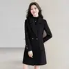 Nuevo Abrigo de Lana de Moda Profesional Otoño/Invierno 2026 para Mujer, Elegante Abrigo de Lana de Corte Ajustado de Longitud Media para Viajes de Trabajo
