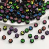26 Letras Cuadradas de Letra Única Cuentas para Letras Accesorios para Joyería DIY Cuentas de Educación Temprana para Niños Hechas a Mano