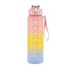 Tetera de plástico con degradado Amazon espejo cruzado comercio electrónico degradado exterior esmerilado 750ml taza de agua deportiva portátil ins