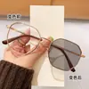 Gafas de lectura que cambian de color, anti-luz azul, transfronterizas, estilo coreano, modernas, apariencia juvenil, protección ocular, a la moda, montura versátil, gafas de lectura poligonales