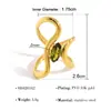 Anel de Flor Versátil em Aço Inoxidável com Zircônia, Estilo Ins Transfronteiriço, com Design de Linha Oca e Zircônia Navete, Joia para Dedo