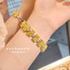 Pulsera de Diamante Amarillo de Zirconia de Lujo Ligero para TikTok Live, Pulsera de Cristal Amarillo de Diamante de Alto Carbono para Mujer, Joyería de Lujo Europea y Americana al por Mayor