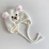 Lindo gorro de bebé con protección para las orejas de oso, gorro de felpa de otoño e invierno, gorro de bebé de invierno a prueba de viento, gorro de lana para niños, moderno