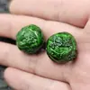 Cuentas de imitación de jade de dragón y fénix, cuentas redondas, cuentas sueltas de imitación de jade, cuentas de hierro verde esmeralda para pulseras, collares y accesorios de joyería