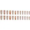 Uñas Largas de Ballet Iridiscentes Brillantes Y2K, Uñas para Fiesta Estilo Dulce y Fresco Transfronterizo, Pegatinas para Uñas de 24 Piezas Lote Mixto