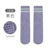 Calcetines de Yoga para Mujer Estilo Universitario Color Sólido Otoño e Invierno Calcetines de Media Pantorrilla con Bucle de Rizo en la Planta del Pie Calcetines Antideslizantes de Silicona para Fitness Pilates