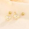 Aretes franceses retro de camelia y perla para mujer, diseño de nicho, aretes de temperamento de alto sentido, fabricantes, venta al por mayor