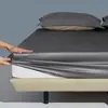 Sábana Bajera de Algodón de 100 Piezas Individual de Algodón Puro Cubre Cama Juego de Tres Piezas Sábana Antideslizante Infantil Funda de Colchón Cubre Cama