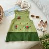 Vestido de Verão para Meninas Bebê Moda Infantil Estiloso Tendência Marca Exportação 3D Melancia Vestido Regata Princesa