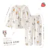 Pijama elegante y de alta gama para niñas para primavera y otoño, algodón nube de manga larga, nuevo modelo 2026, ropa de casa para niños y niñas mayores