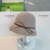 Sombrero de pescador simple y elegante, estilo japonés, sombrero de punto para adelgazar la cara, sombrero de sol para otoño e invierno, a prueba de viento y cálido, sombrero de pescador para adelgazar la cara