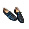 Mocasines planos estilo retro sin cordones con velcro, estilo de moda nicho, zapatos casuales de cuero versátiles de tacón bajo para mujer