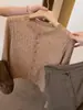 Altamente recomendado! Cardigã de malha com mangas compridas na cor cáqui para mulheres, estilo coreano 2026, com um visual sofisticado e elegante