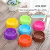 Tigela de Plástico para Pet Cor Doce Tigela para Cachorro Tigela Única Redonda Tigela para Gato Tigela de Comida Utensílios para Comida de Pet Tigela para Cachorro com Logotipo Imprimível para Publicidade