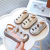 Sapatos Princesa Doces com Laço Estilo Verão 2026 para Bebês Meninas, Sapatos de Praia Antichoque Vazados para Crianças Pequenas, Sandálias para Meninas