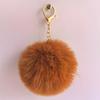 Colgante de bola de pelo sintético de conejo rex de imitación de 8 cm, llavero, accesorios para bolso de joyería DIY, colgante de bola de lana al por mayor