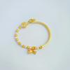 Pulsera Pulsera de Medio Pulso Flor de Lirio del Valle Oro Arena Vietnamita Año de la Serpiente para Mujeres Dos Generaciones de Campana de Alegría Flor de Durazno Pulsera Regalo para Novia