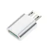 Adaptador Convertidor V8 de Aluminio Metálico Tipo-C Hembra a Micro para Carga de Teléfono Móvil y Datos