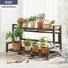 Estantería de flores de hierro forjado y acero inoxidable, para balcón, patio, escalera de piso a piso, multicapa, con estructura carnosa.