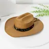 Sombrero de Paja de Papel Reforzado de Borde Ancho para Viajes de Verano 2026 Transfronterizo Europeo y Americano Sombrero de Vaquero para Exteriores Parasol