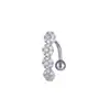 Europa y Estados Unidos transfronterizos súper ventas joyería de acero inoxidable moda nuevo flor de circonita incrustada anillo para ombligo clavo para ombligo ombligo mujeres