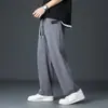 Pantalones Casuales de Seda Helada de Verano para Hombre, Talla Grande de Pierna Recta, Pantalones Cortos Sueltos, Pantalones Finos de Pierna Ancha para Estudiante de Verano