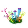 Fornecimento de Guangzhou E-commerce Transfronteiriço Decorações de Paisagismo para Aquário Peixe Tanque Tipo Coral Artificial Macio de Silicone - 3 Chifres