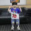 Conjunto de Verano Color Block de Manga Corta para Niños, Atuendo Casual Elegante de Dos Piezas para Niños, Ropa de Moda para Niños Pequeños