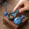 Ballena azul pequeño quemador de incienso herramienta para sellar incienso pequeño quemador de incienso Xiangyun quemador de incienso creativo quemador de incienso multifuncional adornos para ceremonia del té