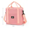 Bolsa de Almacenamiento para Viajes al Aire Libre, Bolsa de Hielo Aislada de Tela Oxford con Papel de Aluminio Engrosado, Bolso de Almuerzo Cruzado, Bolsa Térmica de Color Sólido