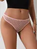 Comercio Exterior Tangas para Mujer Talla Grande Sexy Encaje Lunares Malla Algodón Transpirable Ropa Interior Cintura Baja Pantalones t 457