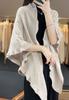 Chal de Lana Tejida con Bordes Volantes, Bufanda Triangular Cálida, Suéter y Calentador de Cuello, Doble Uso, Estilo Coreano, a la Moda