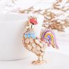 Zodíaco Europeo y Americano Pollo Llavero Paquete Colgante Metal Fase Gallo Dorado Esta Vida Zodíaco Colgante Llave Gallo Creativo Transfronterizo