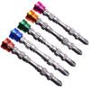Juego de 5 piezas de anillo magnético multicolor, punta de lote de doble cabeza, punta de lote magnética fuerte, punta de lote cruzada, punta de lote para destornillador eléctrico, 65 mm de largo