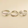 Anillo de Gota de Agua Irregular de Venta Caliente Transfronterizo Estilo Europeo y Americano Juego de 3 Piezas para Mujer, Joyería de Mano de Moda, Creativa, Simple y Exquisita