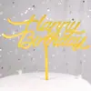 Nueva tarjeta acrílica creativa para pastel de cumpleaños con texto "Feliz cumpleaños" en inglés, decoración para mesa de postres.